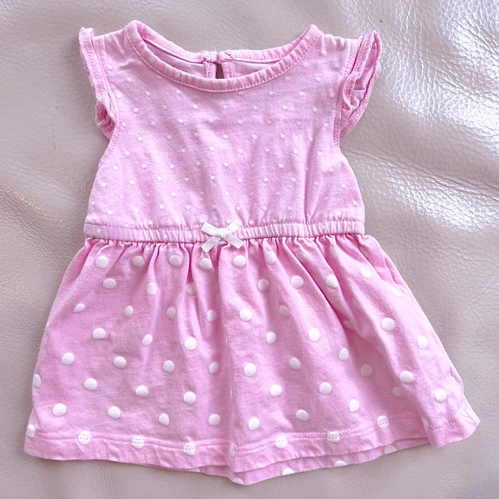 10/$35💥Sweet Pink & White Polka Dot Lightweight Cap Sleeve Dress